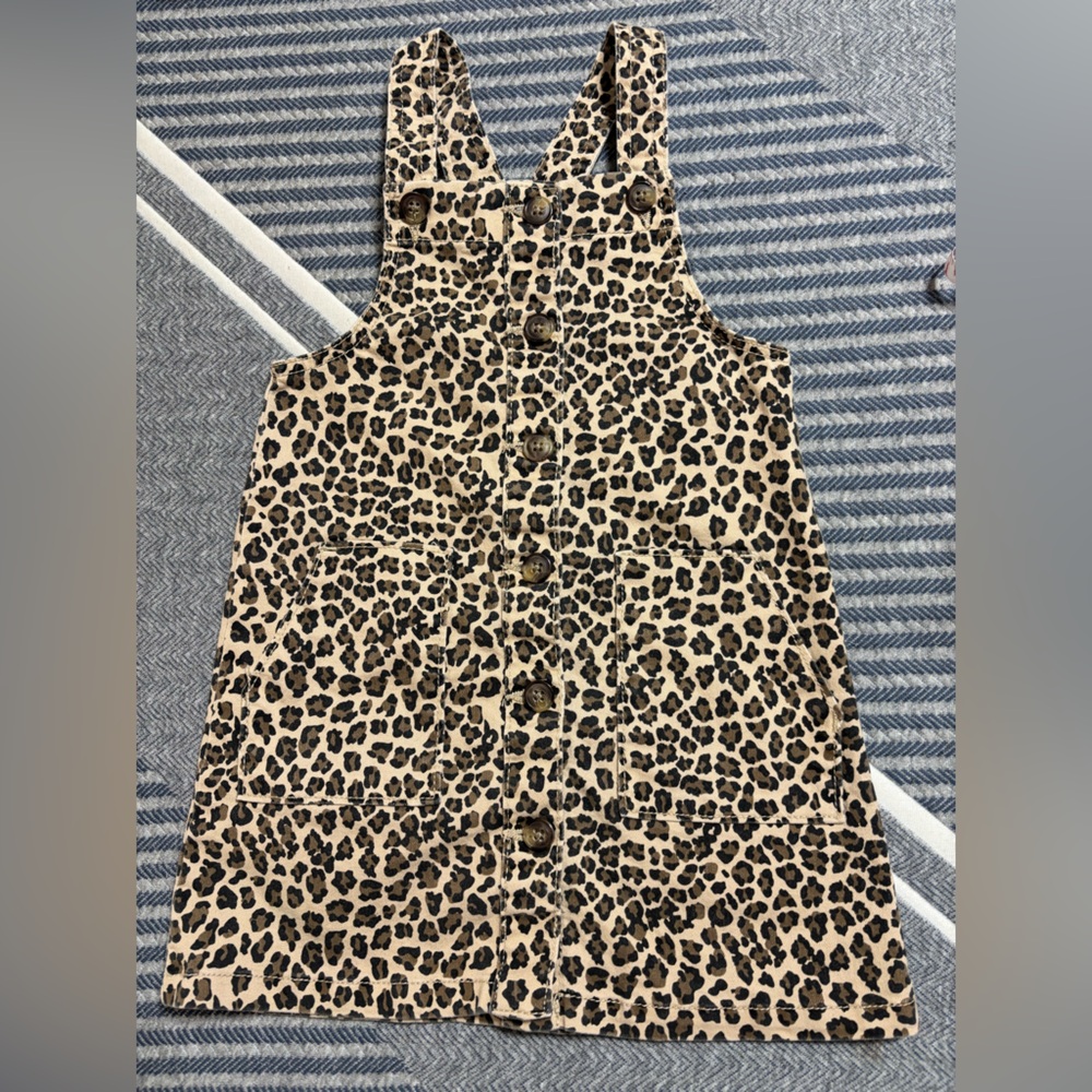 Wonder Nation Girls 5T Leopard Dress Overall